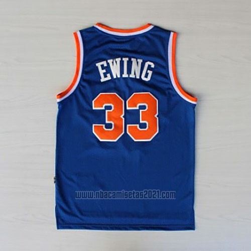 Camiseta New York Knicks Patrick Ewing #33 Retro Azul